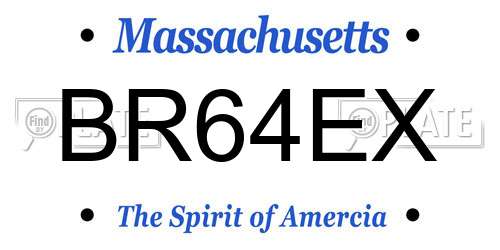BR64EX Massachusetts License Plate