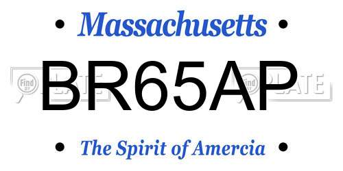BR65AP Massachusetts License Plate