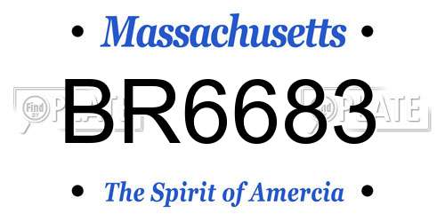 BR6683 Massachusetts License Plate