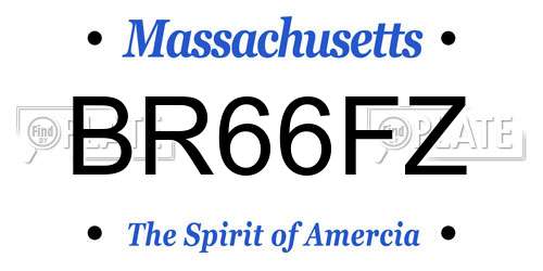 BR66FZ Massachusetts License Plate