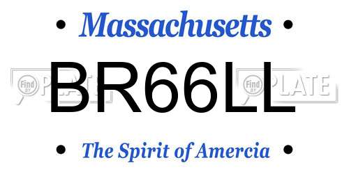 BR66LL Massachusetts License Plate