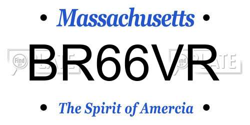 BR66VR Massachusetts License Plate