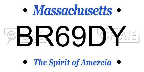 BR69DY Massachusetts License Plate