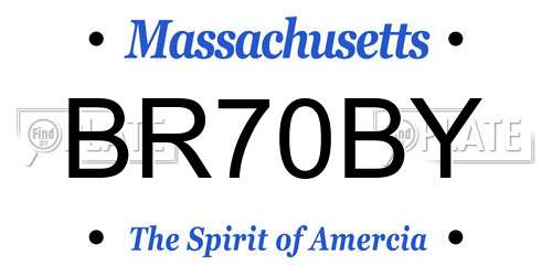 BR70BY Massachusetts License Plate