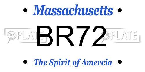 BR72 Massachusetts License Plate