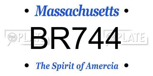 BR744 Massachusetts License Plate