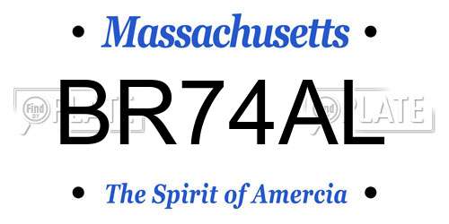 BR74AL Massachusetts License Plate