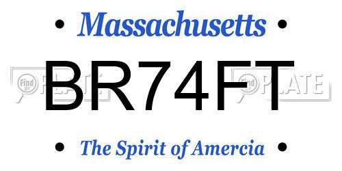 BR74FT Massachusetts License Plate
