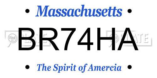 BR74HA Massachusetts License Plate