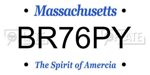 BR76PY Massachusetts License Plate