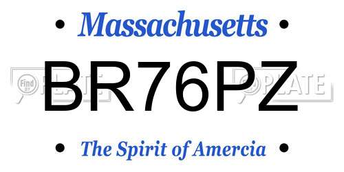 BR76PZ Massachusetts License Plate