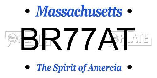 BR77AT Massachusetts License Plate