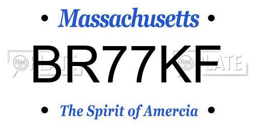 BR77KF Massachusetts License Plate