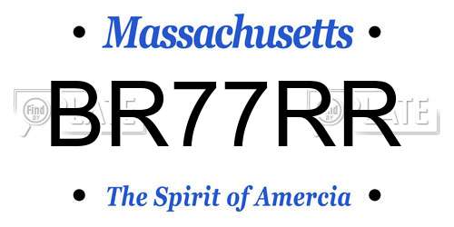 BR77RR Massachusetts License Plate