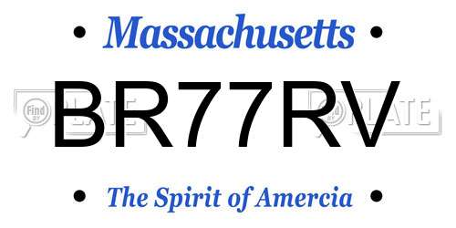 BR77RV Massachusetts License Plate