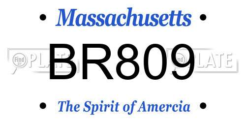 BR809 Massachusetts License Plate