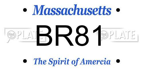 BR81 Massachusetts License Plate
