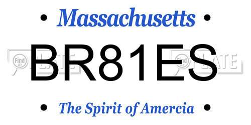 BR81ES Massachusetts License Plate