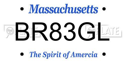 BR83GL Massachusetts License Plate