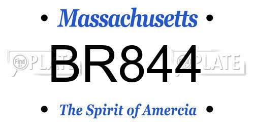 BR844 Massachusetts License Plate