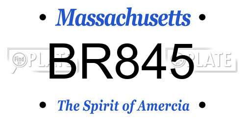 BR845 Massachusetts License Plate