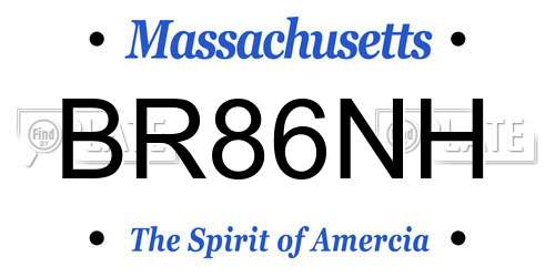 BR86NH Massachusetts License Plate