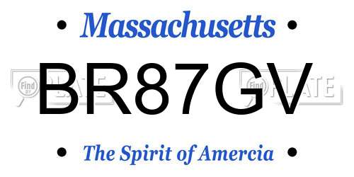 BR87GV Massachusetts License Plate