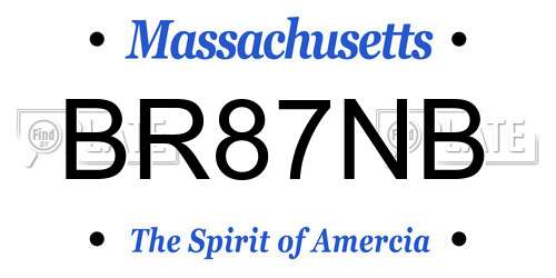 BR87NB Massachusetts License Plate