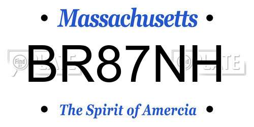 BR87NH Massachusetts License Plate