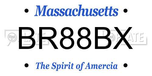 BR88BX Massachusetts License Plate