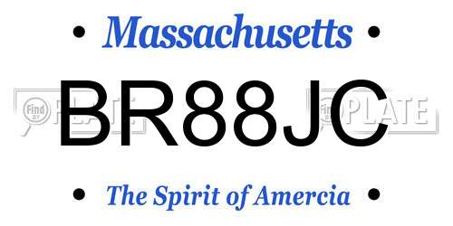 BR88JC Massachusetts License Plate
