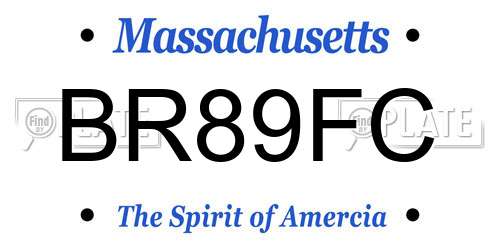 BR89FC Massachusetts License Plate