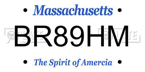 BR89HM Massachusetts License Plate