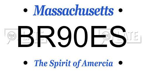 BR90ES Massachusetts License Plate