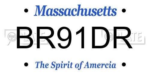 BR91DR Massachusetts License Plate