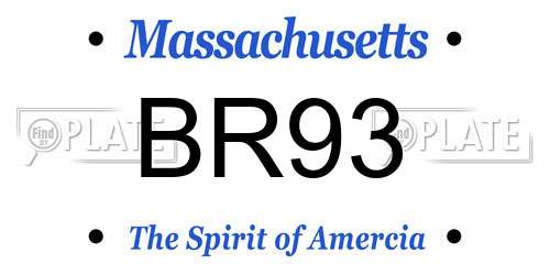 BR93 Massachusetts License Plate