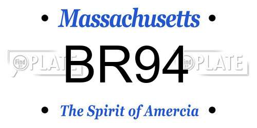 BR94 Massachusetts License Plate