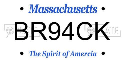 BR94CK Massachusetts License Plate