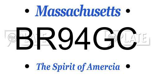 BR94GC Massachusetts License Plate