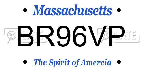 BR96VP Massachusetts License Plate