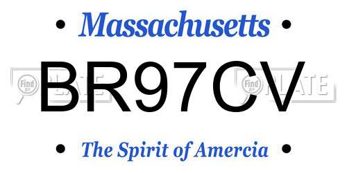 BR97CV Massachusetts License Plate