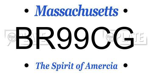 BR99CG Massachusetts License Plate