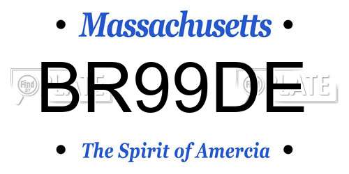 BR99DE Massachusetts License Plate