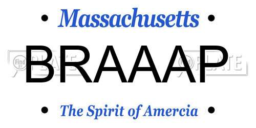 BRAAAP Massachusetts License Plate