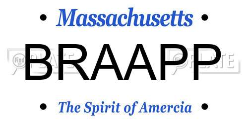 BRAAPP Massachusetts License Plate