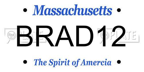 BRAD12 Massachusetts License Plate