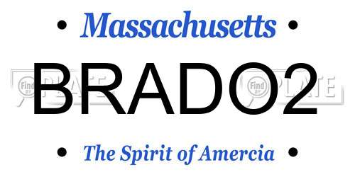 BRADO2 Massachusetts License Plate