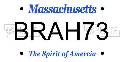 BRAH73 Massachusetts License Plate