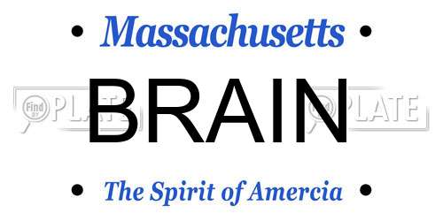 BRAIN Massachusetts License Plate