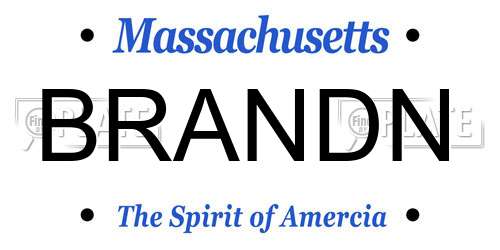 BRANDN Massachusetts License Plate